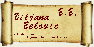 Biljana Belović vizit kartica